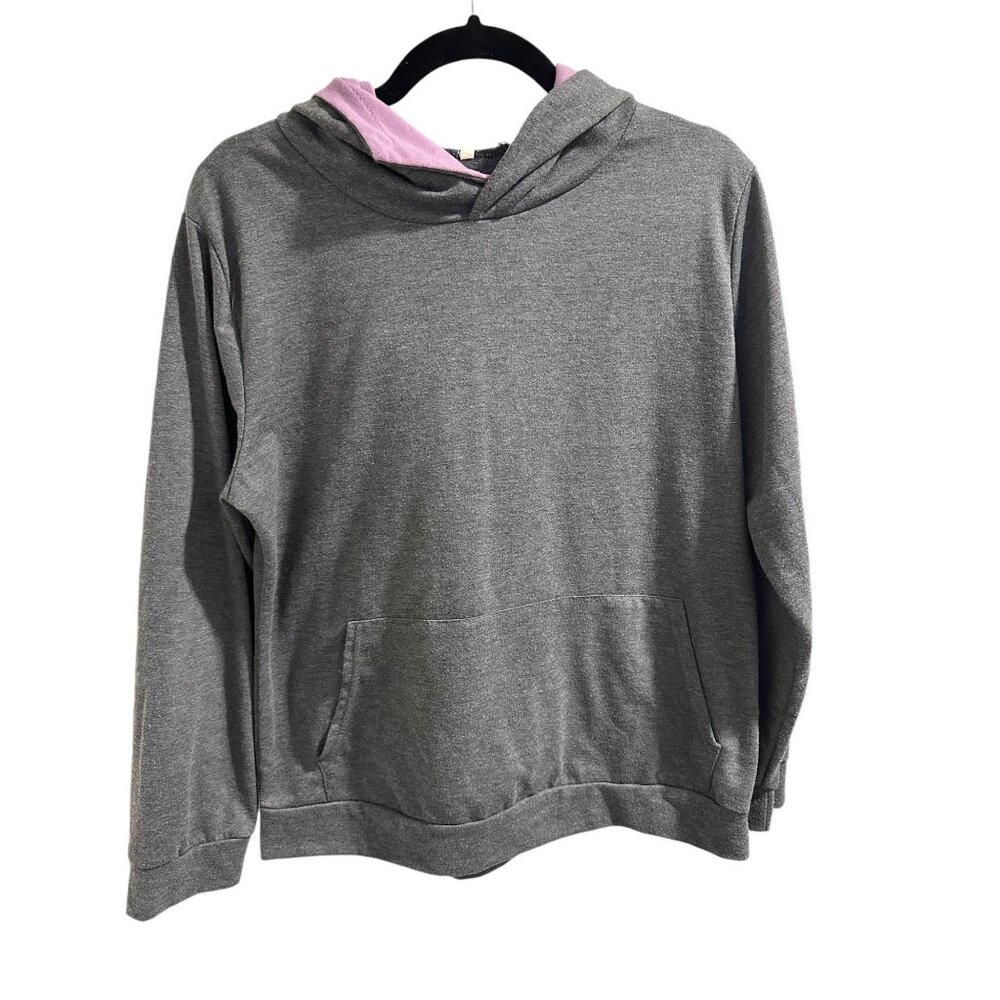 🌸3/$15🌸 Gray with Light Purple Hoodie, Butterfly/Skull Design on Back sz XL